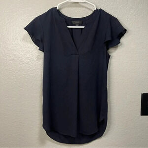 EUC J.Crew Vneck Cap Sleeve Sheer Blouse Size 00